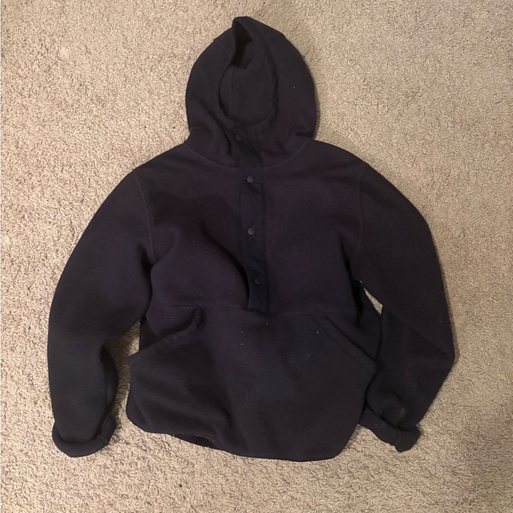 The North Face navy quarter button up fleece